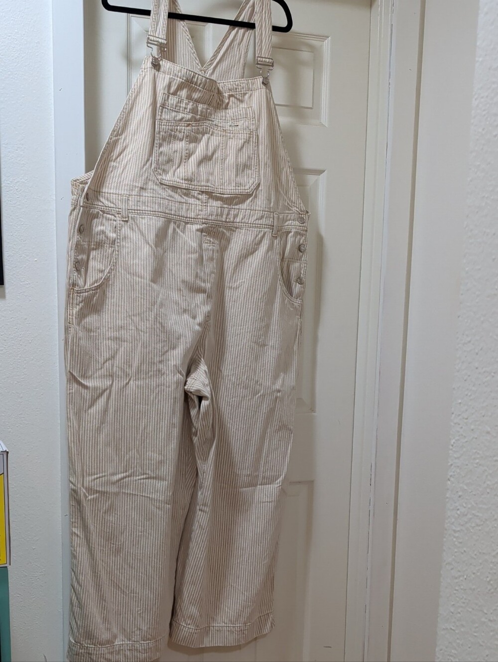 Gap Beige Striped Overalls